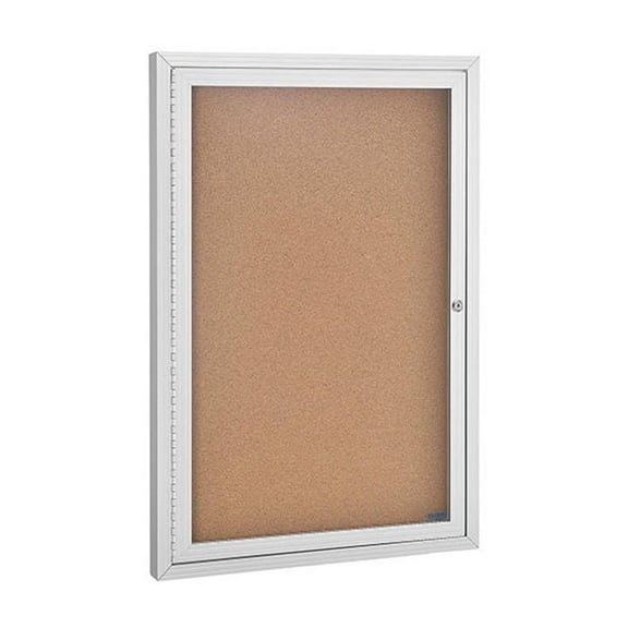 Global Industrial Enclosed Cork Bulletin Board - 24""W x 36""H - 1 Door