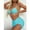 Sky Blue Three Piece Swimsuits Bikini Set for Women, variant on Womens Fashion SMihono Women's Trendy Padded Push Up Bikini Drawstring Ruched Swimsuit High Waist Swimwear Beachwear Three Pieces Bathing Suit Black S