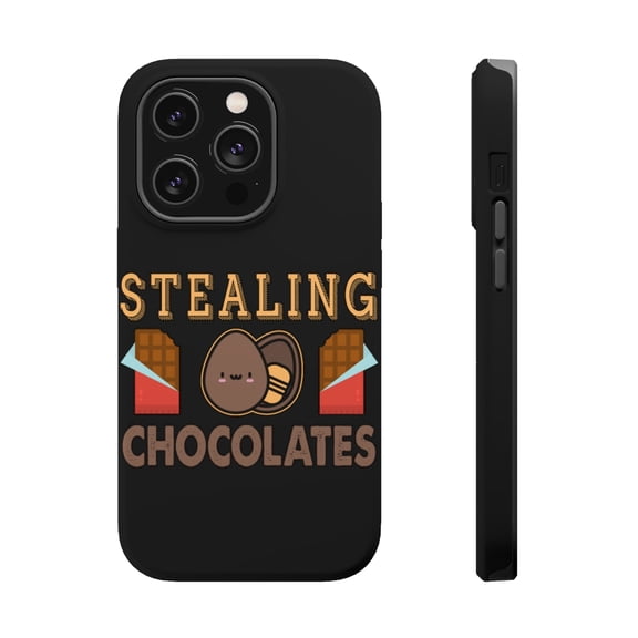 DistinctInk Tough Case for Apple iPhone 15 PRO (6.1" Screen), Compatible with MagSafe Charging - Stealing Chocolates