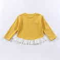 thumbnail image 5 of Abcomgle Kids Long Sleeve Shirt Girls Crewneck Fall T-Shirts for Girls Ruffle Lace Hem Ribbed Girls Tops Cute Bow Girls Blouses, 5 of 5