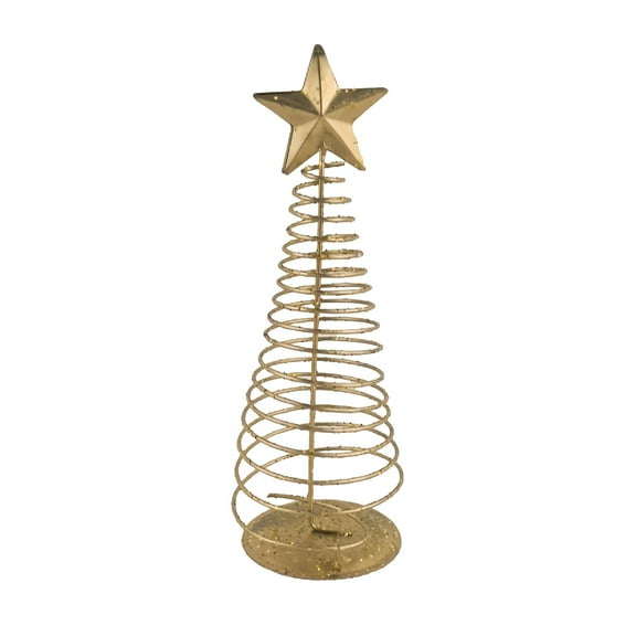 EZPXFCI Gold Metal Christmas Tree Decorations Wire Tabletop Trees With Star Toppers Festive Art Sculptures For Home Decor Christmas Holiday Table Mantel Shelf