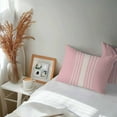 thumbnail image 4 of Simple White Striped Outdoor Pillow Covers Set of 2 Modern Pink Linen Texture Waterproof Throw Pillow Case Decorative Square Cushion Cover for Patio Couch Garden Balcony, 20"x12", 4 of 9