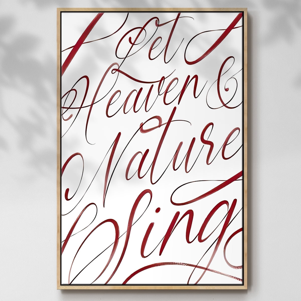 Heaven and Nature - Framed Gallery Wrapped Holiday Canvas - 25 x 37 - Natural Wood Frame