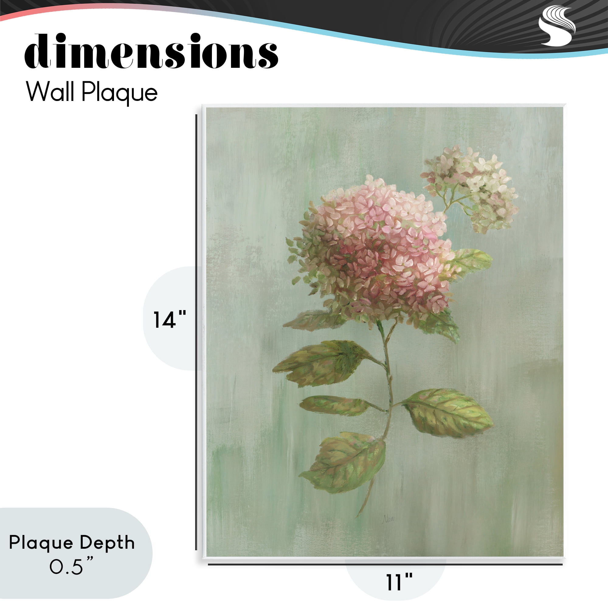 Stupell Industries Vintage Hydrangea Bushel Wall Plaque Art, design by Nan