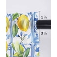 thumbnail image 6 of Yellow Lemon Tier Curtains 24 Inch Length,Sheer Curtains for Bedroom Living Room Window Botanical Spring Leaves Abstract Blue Tile Small Half Window Kitchen Curtains & Drapes 27.5"x24" 2 Panels, 6 of 6