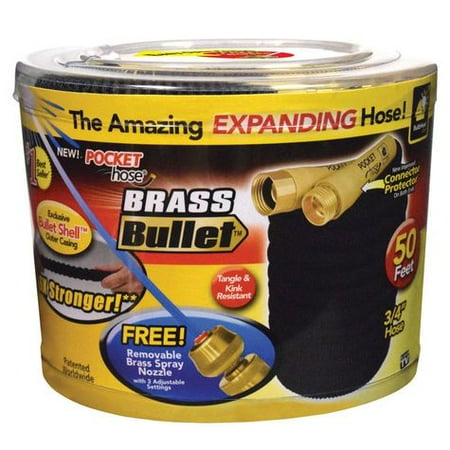 As Seen On TV Brass Bullet Pocket Hose Retractable Kink Resistance Garden Hose, 75 (Best Retractable Garden Hose)