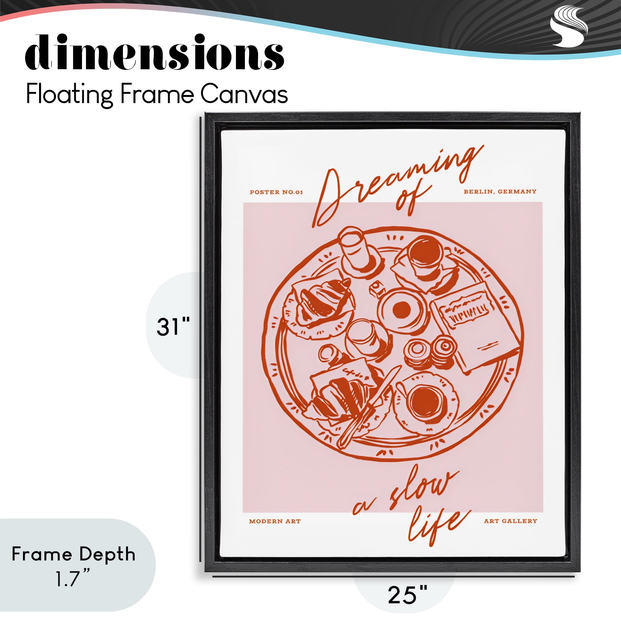 Stupell Industries Dreaming Of A Slow Life Black Framed Floater Canvas Wall Art, design by The Prints Vibe