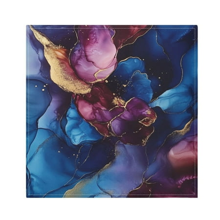 

WOBOGO Blue Gilt Marbles Cloth Napkins 4 Pieces Soft Elegant Touch Durable Absorbent Quick Drying for Elegant Dining