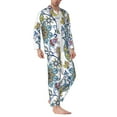 thumbnail image 2 of Salouo Flowers and Butterflies Print Button-Front Long Sleeve Pajama Set for Men, Soft 2Pjs Men's Long Sleeve Sleepwear-XX-Large, 2 of 7