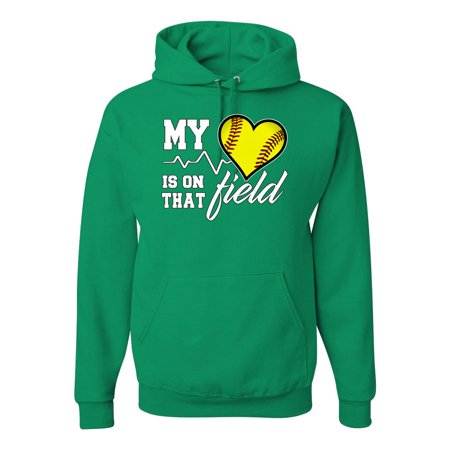 Wild Bobby, My Heart Is On That Tennis Field, Sports, Unisex Graphic Hoodie Sweatshirt, Kelly, XX-Large