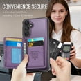 thumbnail image 4 of Case For Samsung Galaxy A26 RFID Blocking Compatible With MagSafe Detachable 2 In 1 Wallet With Card Holder,PU Leather Case,  Holder Kickstand Magnetic Protective Women Men Cover,Purple, 4 of 9