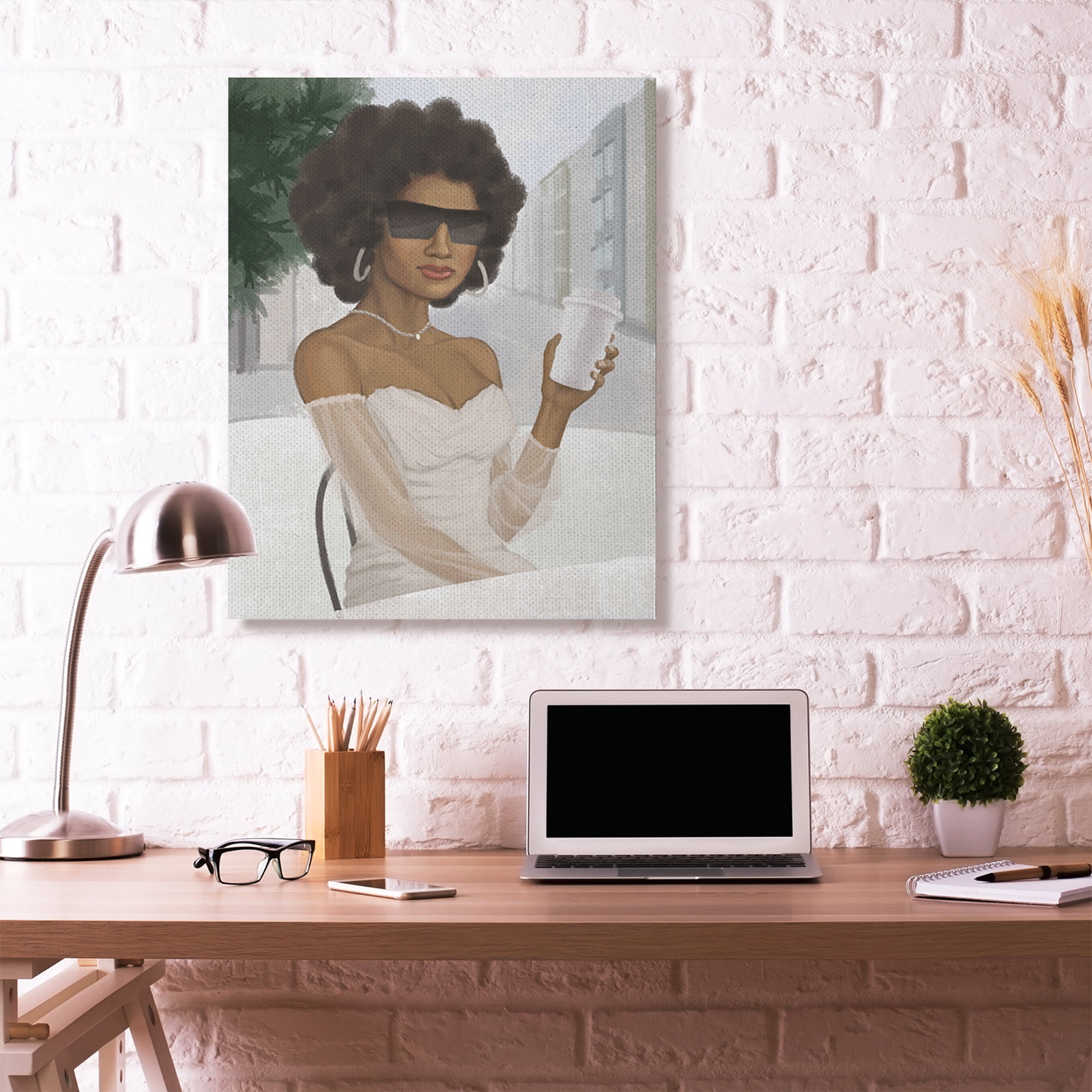 Stupell Industries Fashion Designer Model Coffee Break Painting Canvas Wall Art by Ziwei Li