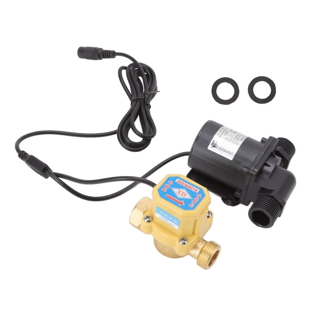 Bomba de refuerzo para calentador de agua solar, silenciosa, CC sin escobillas, con interruptor de flujo, 6 V-24 V, rosca macho G1/2