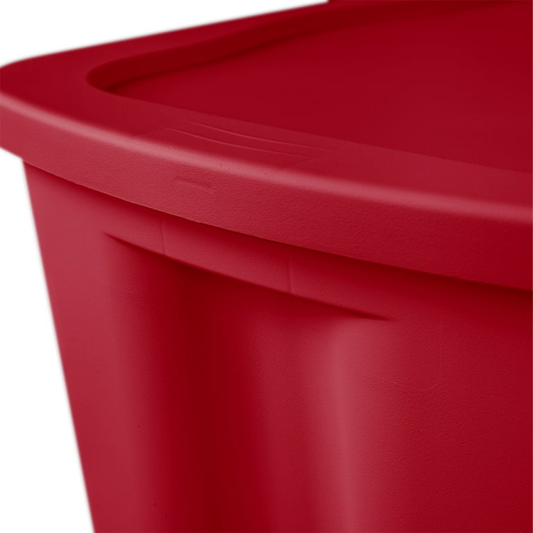 Sterilite 18 Gallon Tote Box Plastic, Infra Red 