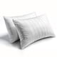 thumbnail image 1 of Hotel Grand - Almohadas de plumón de plumas suaves, tamaño estándar, juego de 2 paquetes de almohadas de cama de tela 100% algodón con tiras blancas para personas que duermen en todas las posiciones,, 1 of 7