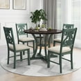 thumbnail image 3 of Harper & Bright Designs 5 Pieces Wooden Round 30" Dining Table and 4 Chair Set with Special-shaped Legs and an Exquisitely Designed Hollow Chair Back for Dining Room, 3 of 10