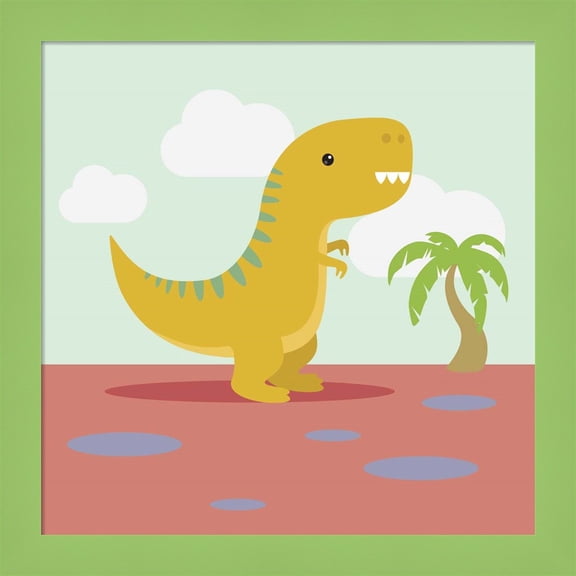 Great Art Now Li'l T-rex by Malia Rodrigues, Framed Wall Art, 14W x 14H