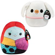 Squishmallows Kellytoys 12 Inch Sally and Zero Nightmare Before Christmas Set Halloween Plush Stuffed Toy