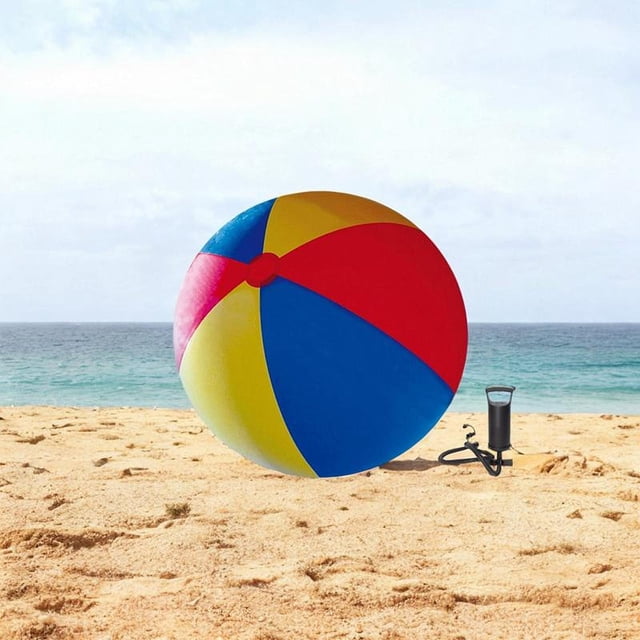 Bola de playa inflable bola de piscina al aire libre pvc plegable gran juego de agua de agua fácil de transportar juguete interactivo con bomba manual Diámetro de 150 cm