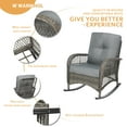 thumbnail image 5 of 5 Pieces Outdoor Wicker Patio Furniture Set, All Weather Patio Conversation Cushioned Sectional Sofa Set with Glider Loveseat/2 Rocking Chairs/2 Matching Glass Coffee Table, Gray, 5 of 8