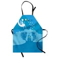 thumbnail image 1 of Girls Apron Magical Fairy Tale Princess Castle with Female Pixie Sitting on Crescent Moon Dreamy, Unisex Kitchen Bib Apron with Adjustable Neck for Cooking Baking Gardening, Blue White, by Ambesonne, 1 of 3