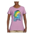 thumbnail image 2 of Mahi-Mahi Fish Catching Small Fish Animal Lover Womens Graphic T-Shirt, Light Pink, Large, 2 of 3