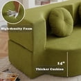 thumbnail image 5 of CKEASEAN 76" Convertible Folding Sofa Bed, Queen Sleeper Sofa with Pillow, Modern Teddy Fabric Floor & Futon Loveseat Couch, Foam Folding Mattress Sleeper for Living Room, 5 of 10