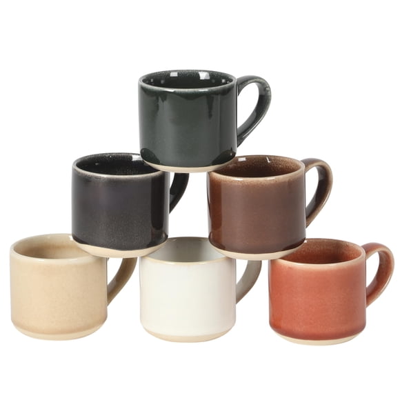Set de 6 Tazas de Espresso Mr. Coffee Whims de 4 oz con Esmalte Reactivo