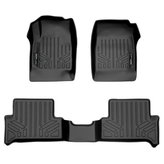 SMARTLINER 2 Rows Custom Fit Floor Liners Compatible with 2015 - 2022 Chevrolet Colorado Extended Cab (Gasoline | Carpet)