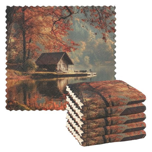 6 Pieces of Kitchen Towels 11x11Inch Kitchen Dish Cloths Kitchen Dish Towels Reuseable Cleaning Cloths A House