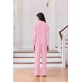 thumbnail image 3 of Ekouaer Women Pajamas Set Long Sleeve Sleepwear Button Down Pjs Soft 2 Piece Loungewear with Long Pants, 3 of 6
