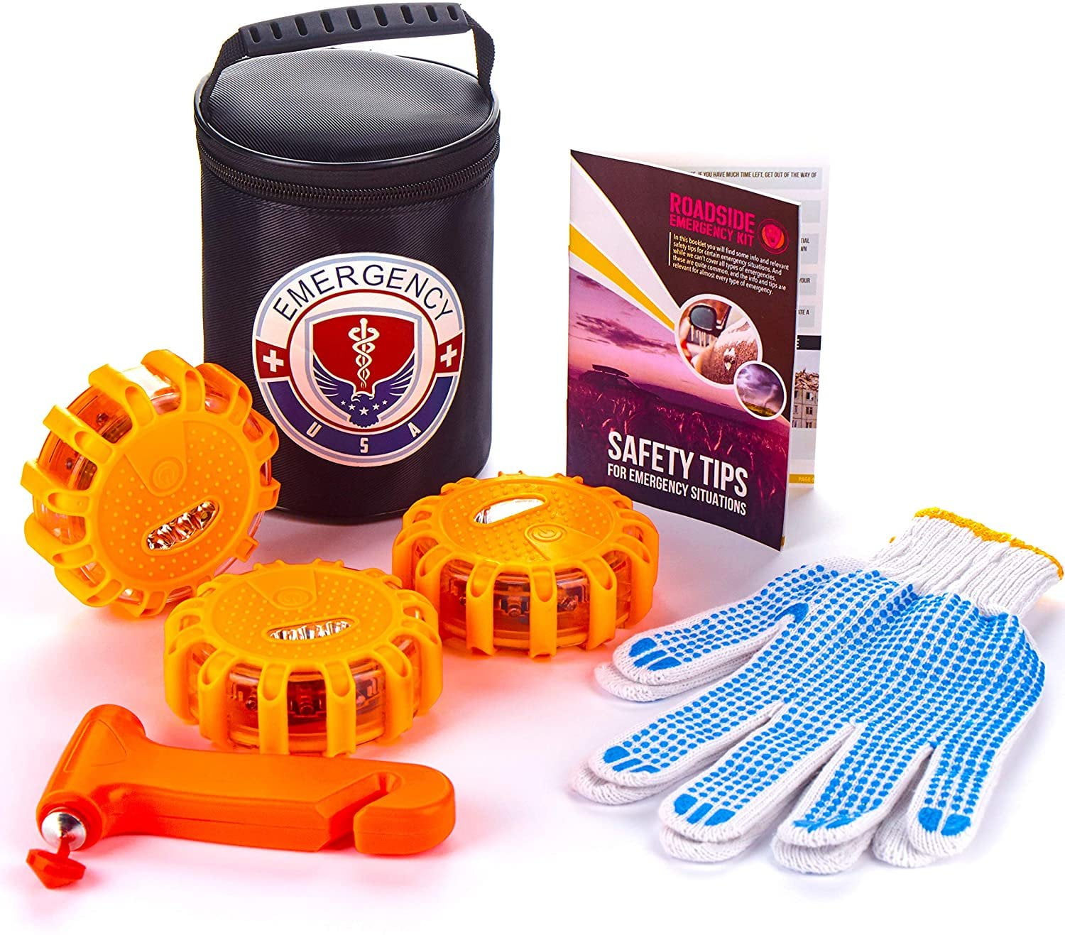 roadside emergency kit with flares