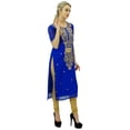 thumbnail image 2 of Bimba Women's Designer Embroidered Kurta Kurti Indian Long Tunic Blouse, 2 of 8