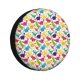 thumbnail image 1 of Fotbe Colorful Dinosaurs Funda de Llanta de Repuesto con Estampado, Engrosada, Ajuste Universal para Jeep, Remolque, RV, SUV, Camión-17 inch, 1 of 6