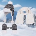 thumbnail image 2 of NOEGOEU Kids Winter Hat Gloves Scarf Set, Toddler Beanie Knit Neck Gaiter Mittens Fleece Lined Set (Black,2-8 Years), 2 of 7