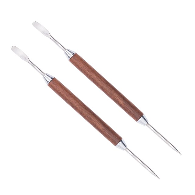 Aguja para café con mango de madera, 2 piezas, herramienta para arte de café, aguja para café con leche, estándares líderes en la industria