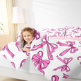 thumbnail image 6 of Manfei Dreamy Princess Bowknot Bedding Comforter Set, Kawaii Cute Cartoon Bow Twin Comforter Sets, Teens Kids Girls Female Reversible Bedding Set, Lightweight Room Decor, 2-Piece, 6 of 9