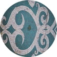 thumbnail image 1 of Ahgly Company Indoor Round Patterned Dark Blue Grey Blue Novelty Area Rugs, 8' Round, 1 of 6
