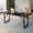 Black with Walnut, variant on Pinmoco 63" Executive Desk, Lager Writing Desk with Metal Frame, Home and Office, Black with Walnut