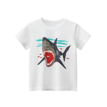 

Children S Baby Pullover Clothing Autumn Toddler Kids Girls Boys Shark Cartoon 3D Prints Loose Tops Soft Short Sleeve T Shirt Tee Tops Clothes