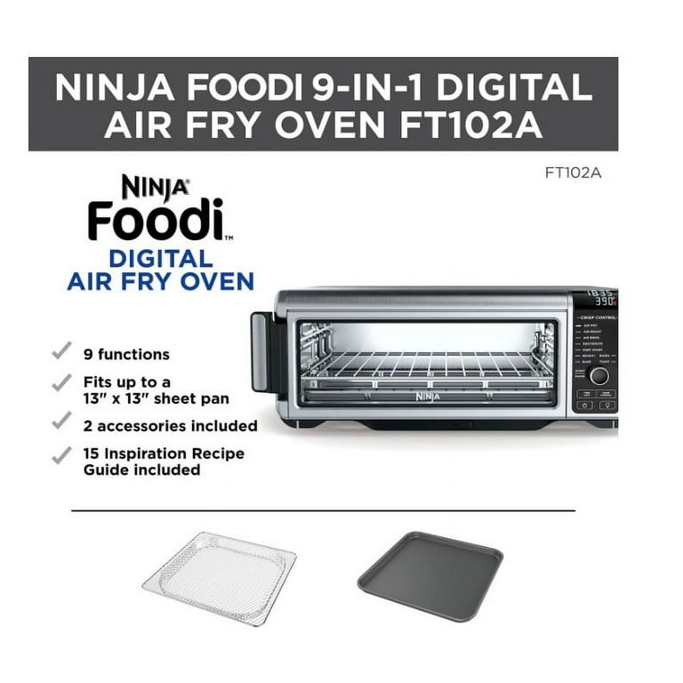 Ninja Foodi 9-in-1 Digital Oven Air Fry, Air Roast/ Broil, Bake, Bagel, Toast, Dehydrate, Keep Warm, and Reheat - Stainless Steel