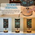 thumbnail image 3 of Wobogo Turquoise Mandalas Bedside Lamp Touch Control Table Lamp with USB A+C Charging Ports & AC Outlet 3-Way Dimmable Nightstand Lamp with Linen Fabric Shade for Bedroom Living Room, 3 of 8