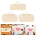 thumbnail image 3 of 5x Unished Wooden Plaques Wood Chip Door Signs Wood Slices Crafts Embellishments Rectangle Plain For painting Writing Decor esquina faltante perfecl Placas de madera, 3 of 8