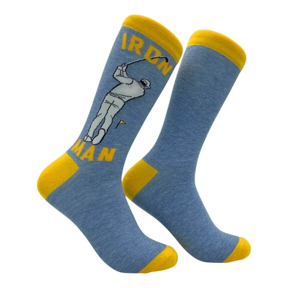 Iron Golf Socks Funny Sarcastic Golfing Graphic Novelty Footwear for Men