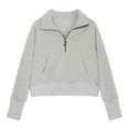 thumbnail image 4 of GaThRRgYP Spring Tops for Women,Middle Big Girls Half Zip Crewneck Sweatshirt Long Sleeve Pullover Tops Crop Tops Kids Fleece Sweatshirts for 5-14 Years Gray#1 11 Years, 4 of 4