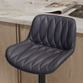 thumbnail image 2 of Art Leon Bar Stools Set of 2, PU Leather Swivel Steel Legs,Black&Brown, 2 of 7