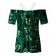 thumbnail image 4 of Blusa informal de manga corta con cuello en V y encaje con hombros descubiertos para mujer OAVQHLG3B Store  lin121212, 4 of 5