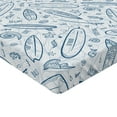 thumbnail image 2 of Ambesonne Surfboard Fitted Sheet 2 Pcs Set, Doodle Summertime, King, Petrol Blue Slate Blue, 2 of 3