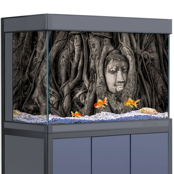 Aquarium Background Stickers  - Buddha Root Tree  - Fish Tank Reptile Terrarium Decor Poster