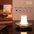 thumbnail image 2 of Tubicen Flameless LED Candle Table Light, 2000mAh Rechargeable Battery Operated Lamp, Gesture Control Stepless Dimming Table Lamp, Memory Function Ambient Light for Dining Table, Living Room, Nickel, 2 of 7